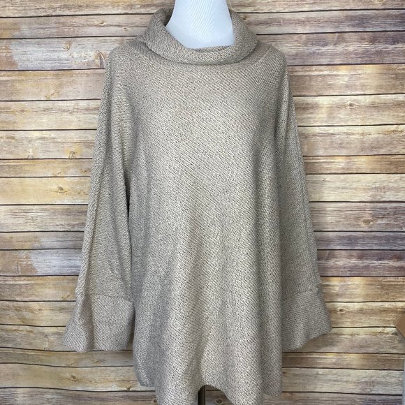 Soft Surroundings Sweaters - Soft Surroundings Taupe Brown Cowl Neck Sweater